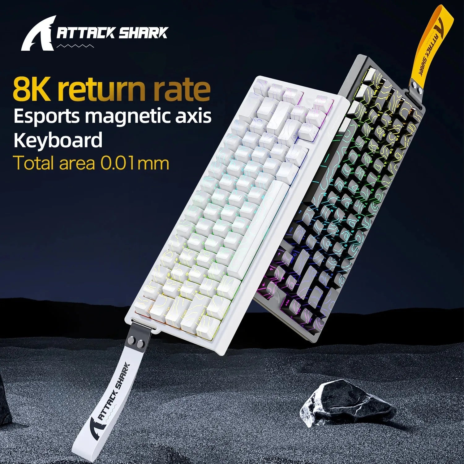 Attack Shark X68 He Gaming Keyboard Magnetic Mechanical Wired for Pro Gaming 0.01mm Rapid Trigg 8000Hz 128K Rate
